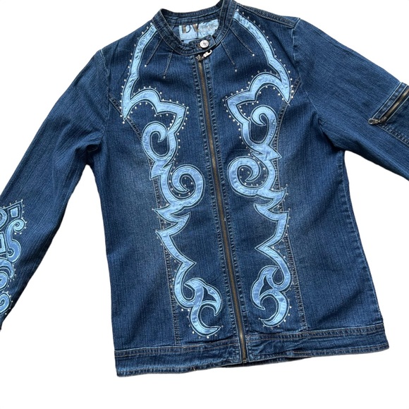 Vintage Denim Jacket Embroidered - Picture 10 of 11